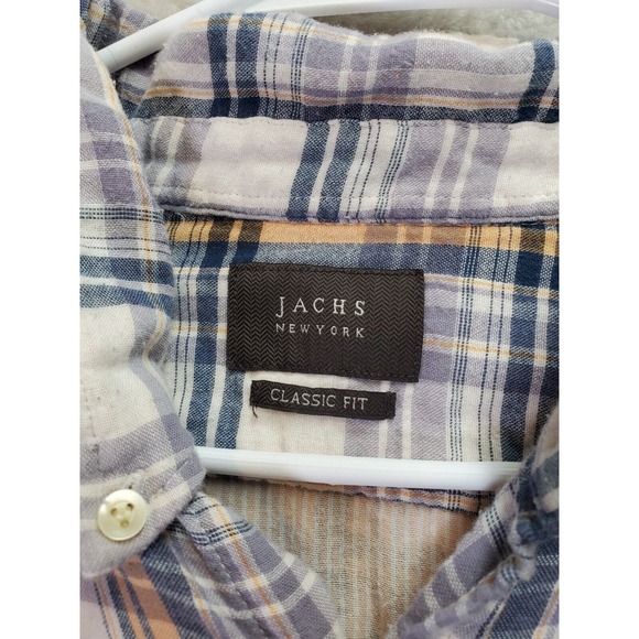 JACHS Shirt Mens Large Multi Plaid Classic Fit Long Sleeve Collared Button Down - Picture 7 of 9
